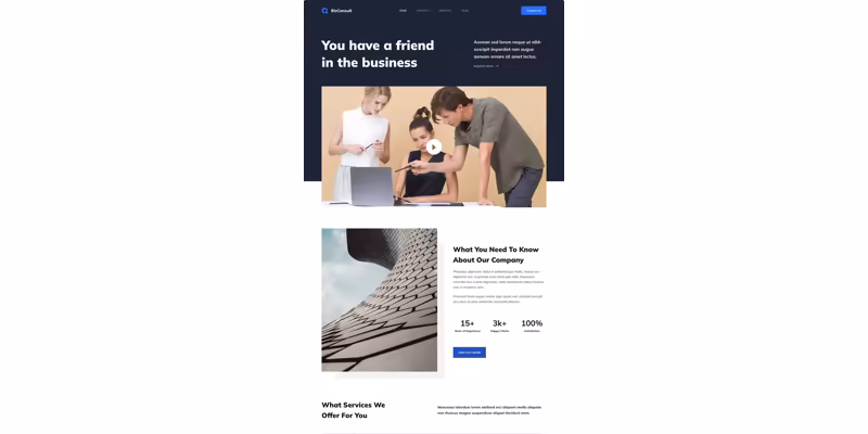Offizielles Blocksy-Motiv einer modernen Website-Demo