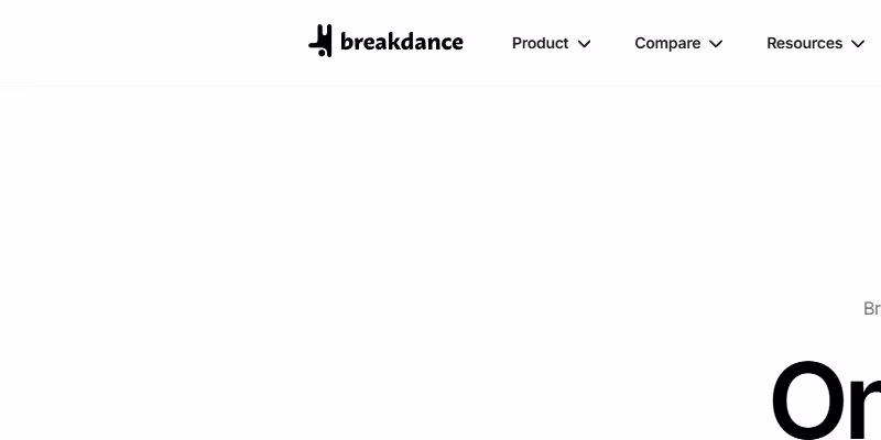 Offizielle Startseite des Breakdance Website Builders