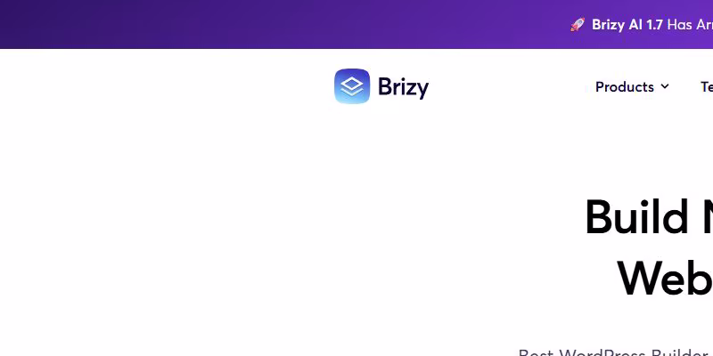 Offizielle WordPress Produktseite von Brizy
