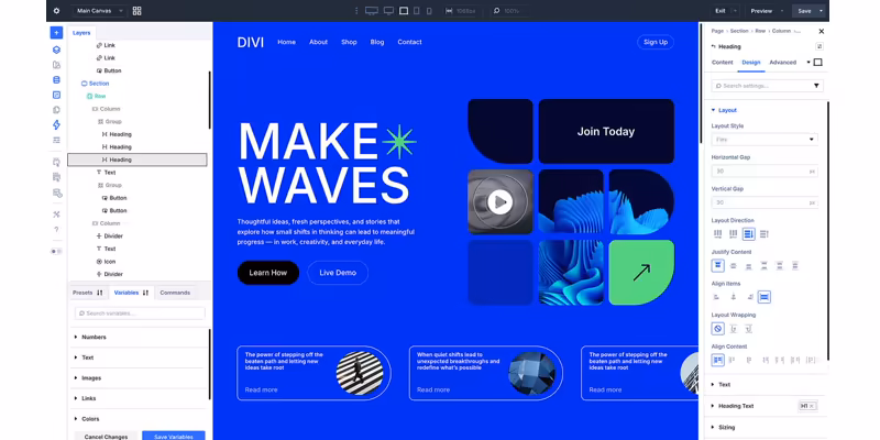 Offizielle Vorschau des visuellen Divi-Builders