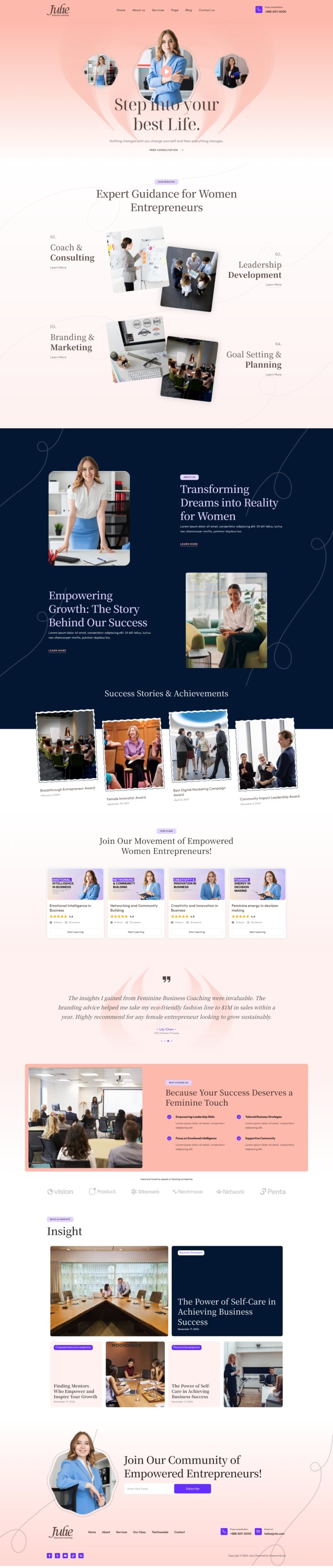 home-female webdesign für Coaches - beispiel 3