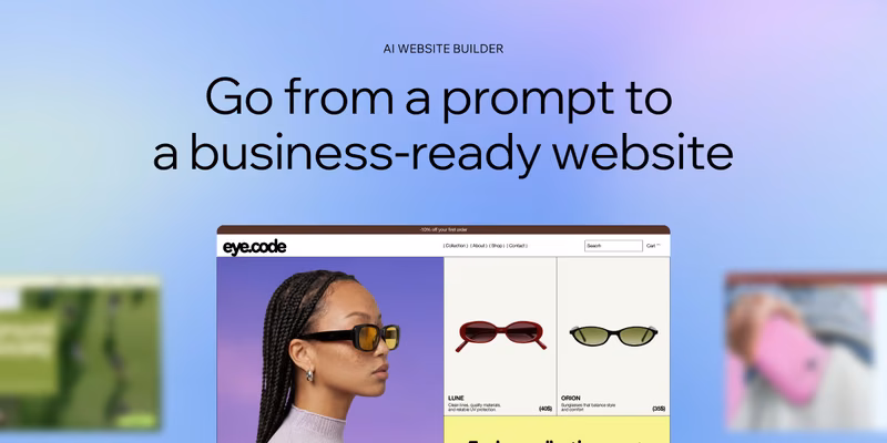 Wix AI Website Builder mit Beispiel einer per Texteingabe erstellten Website